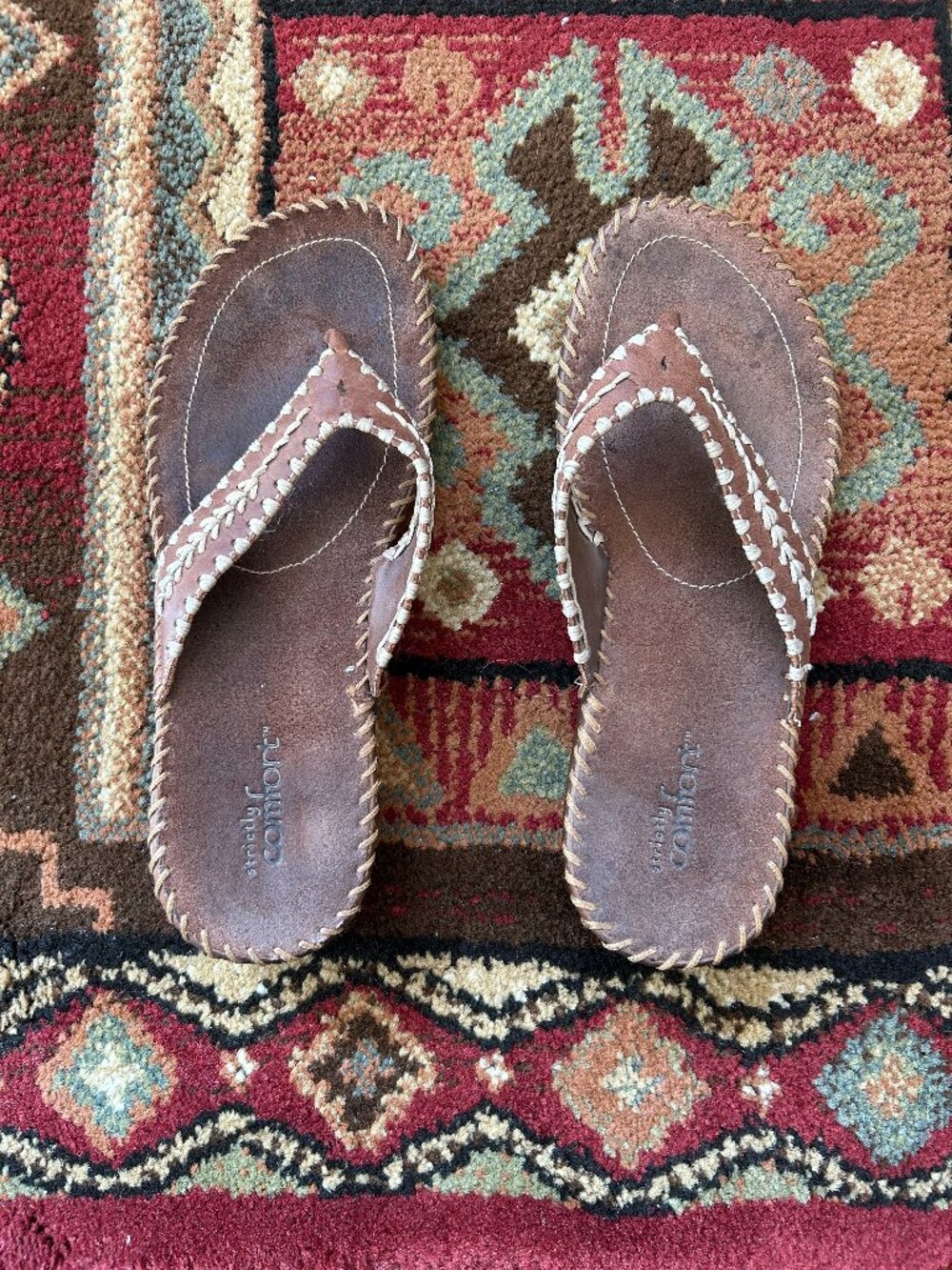 Women's Strictly Comfort Sandals, Size 7, Leather Upper